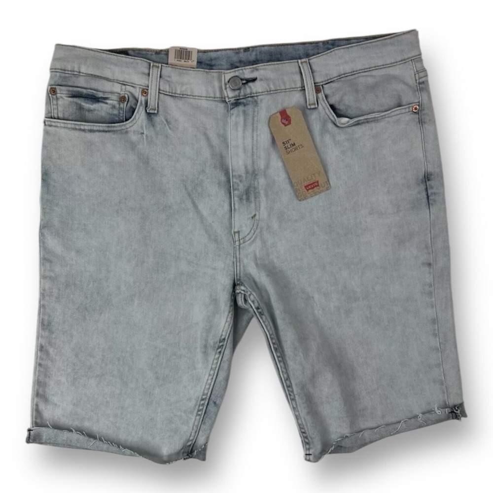 NWT Levi Strauss & Co Lt Blue 511 Slim Cotton Poly Blend Shorts Mens Size 40